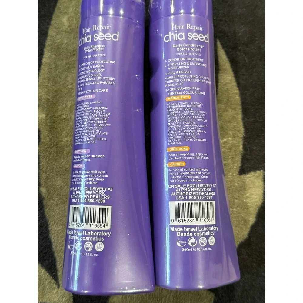 Alpha New York Hair Repair Chia Seed Daily Shampoo & Conditioner Set 10.14oz Duo